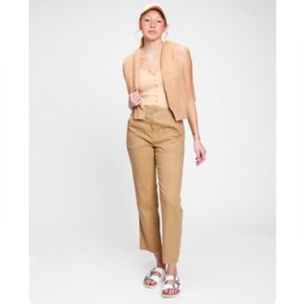 Gap High Rise Paperbag Pants in Tan Women’s Size M Tall